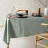 Helm Green Washed Linen Cotton Tablecloth 150cm x 230cm