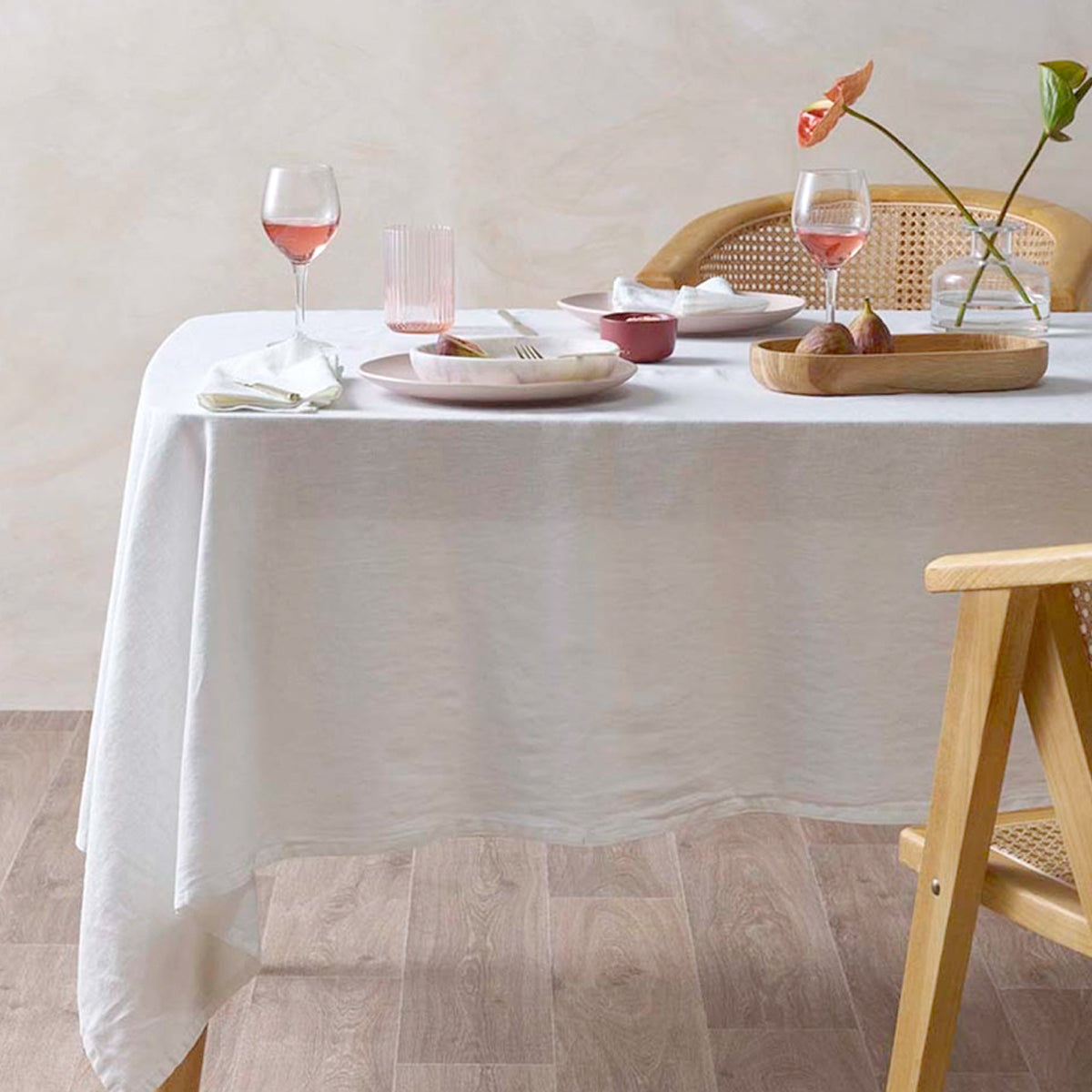 Helm White Washed Linen Cotton Tablecloth 150cm x 300cm
