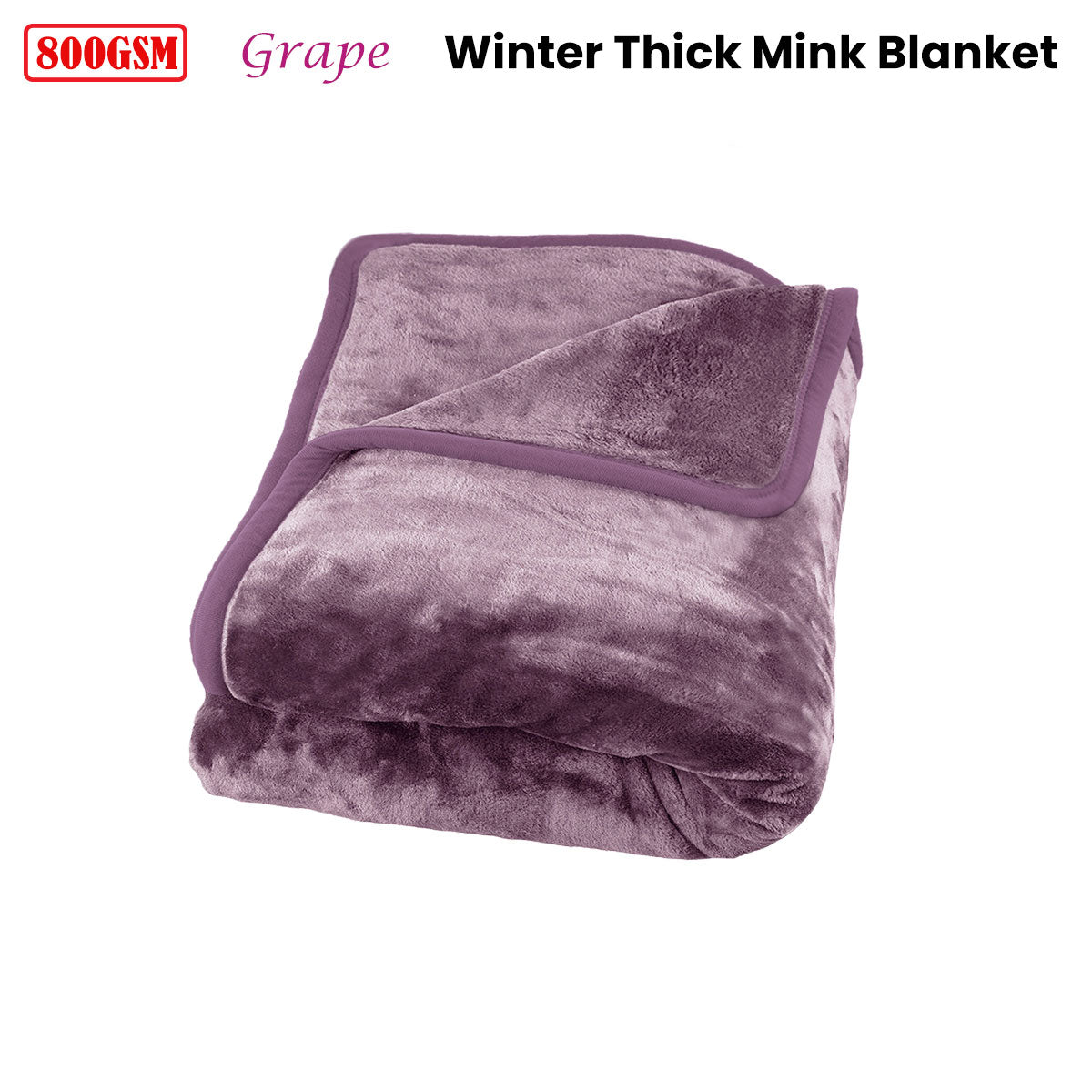 800GSM Luxury Winter Thick Mink Blanket Grape King