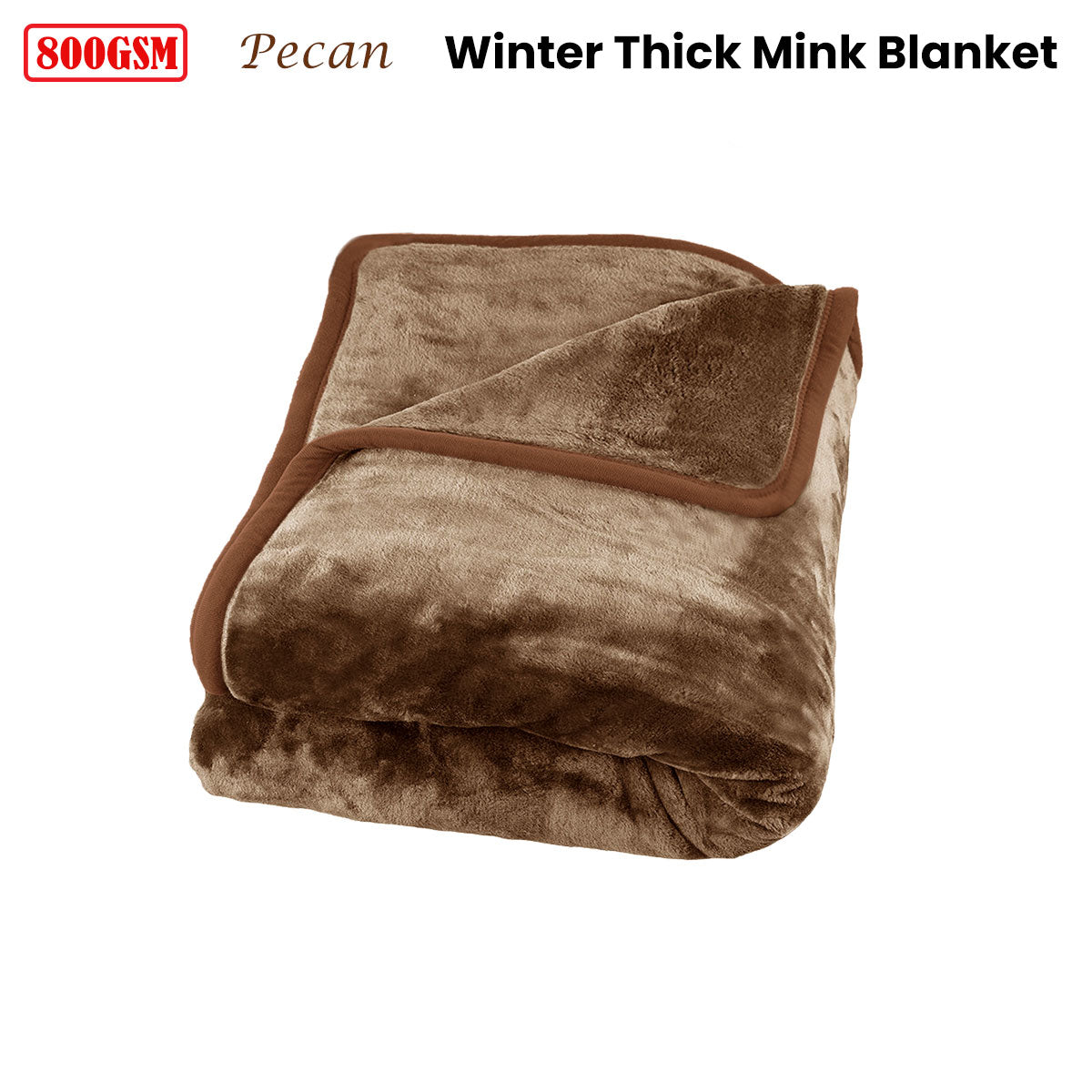 800GSM Luxury Winter Thick Mink Blanket Pecan King
