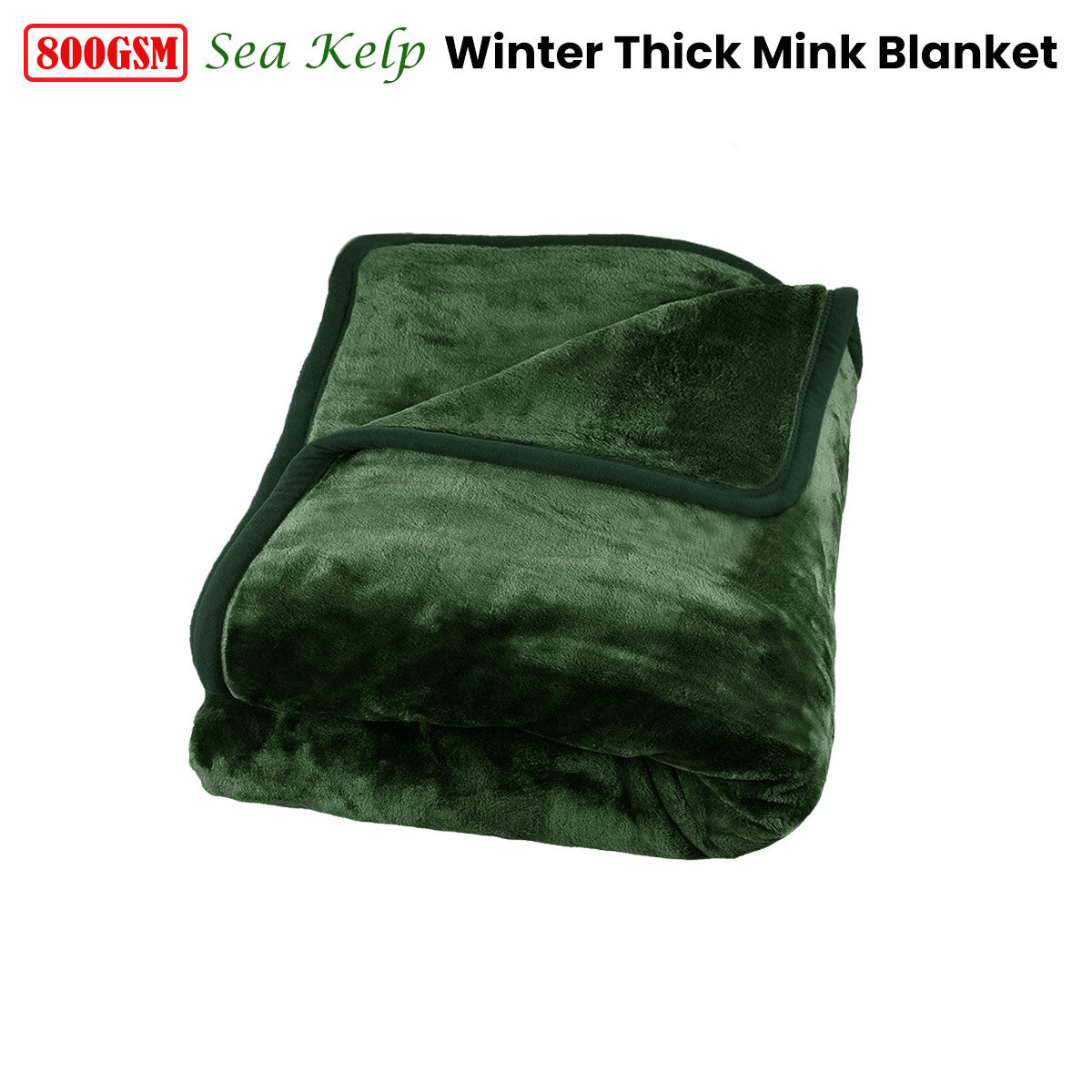 800GSM Luxury Winter Thick Mink Blanket Sea Kelp King