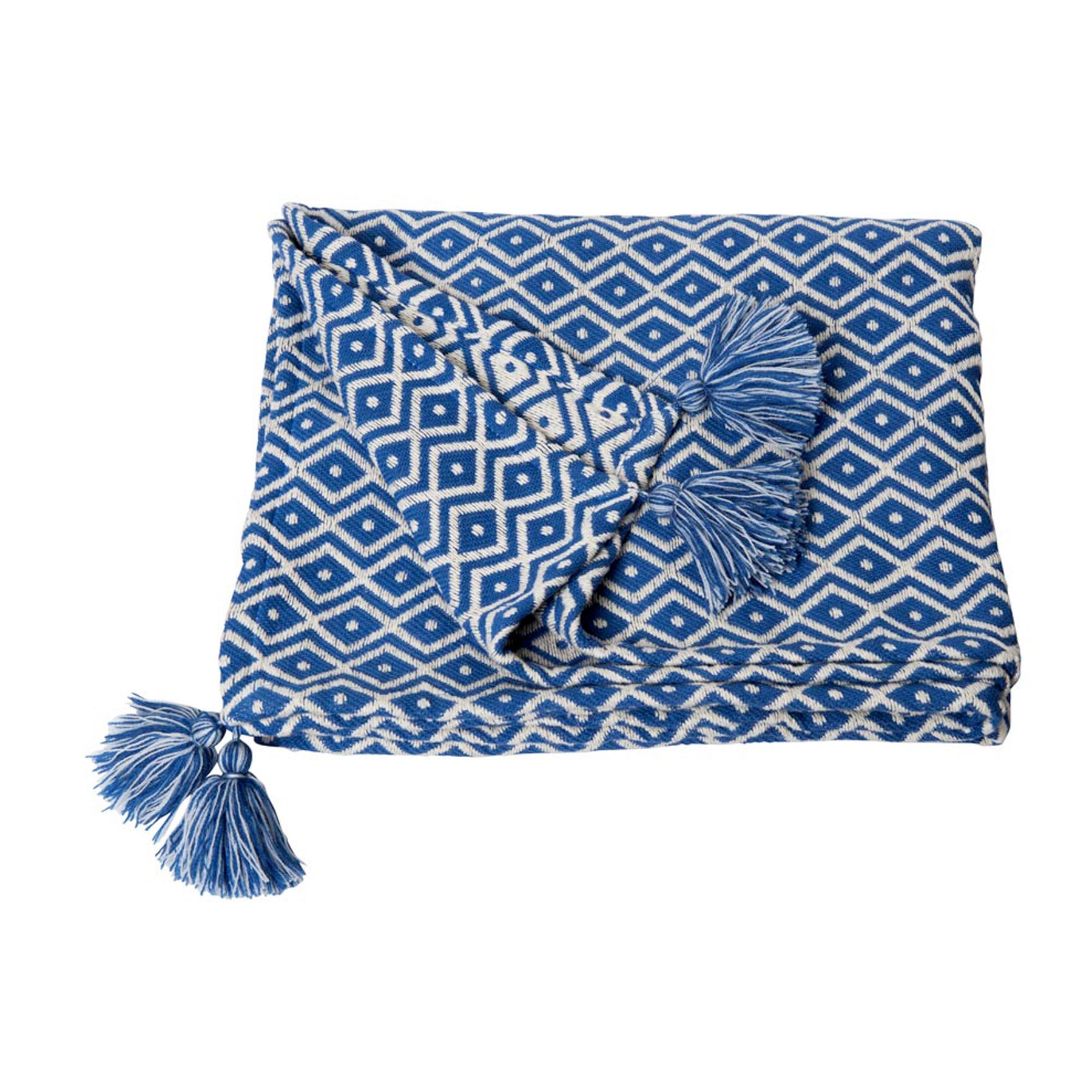 Elijah Cotton Throw Santorini Blue Home