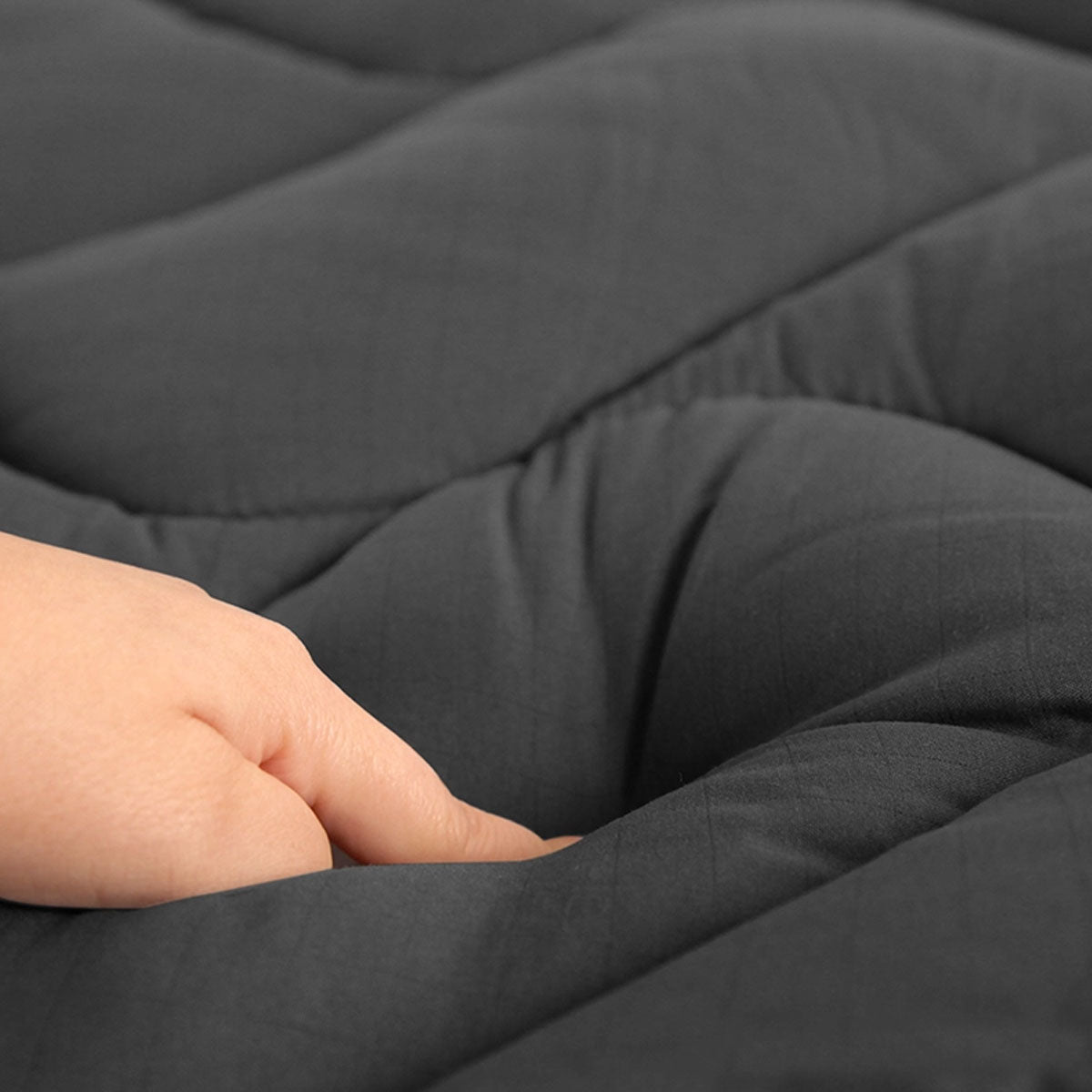 1000GSM Charcoal Mattress Topper Double