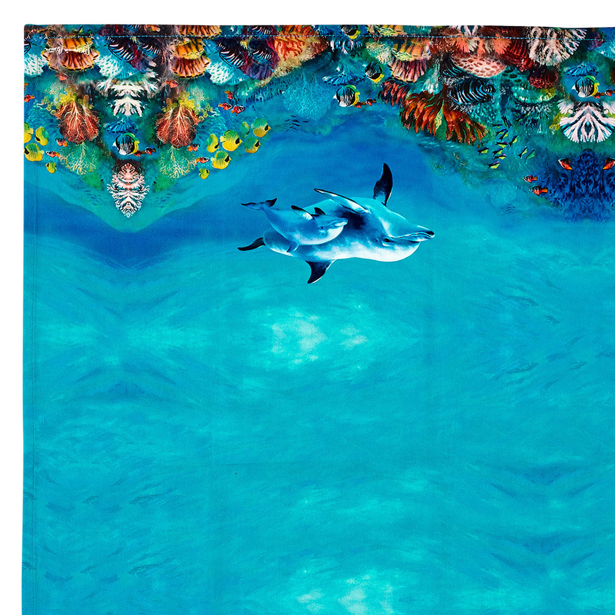 Ashdene Set of 2 Playful Dolphins Cotton Kitchen Tea Towels 50 x 70 cm Reef Exploring