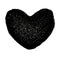 Georges Fine Linens Sequined Heart Shape Filled Cushion - Black