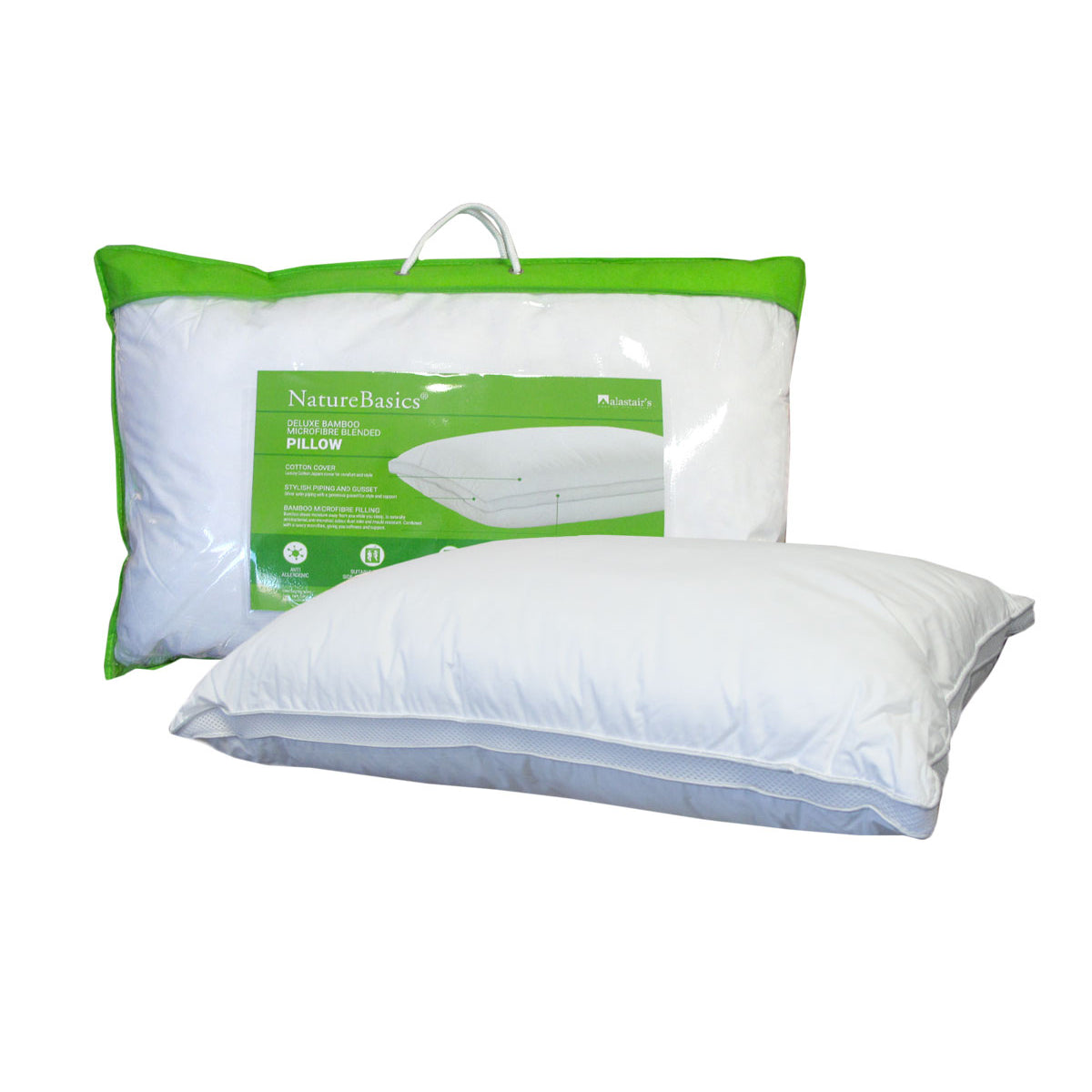 Alastairs 1000GSM Nature Basics Deluxe Bamboo Microfibre Blended Standard Pillow