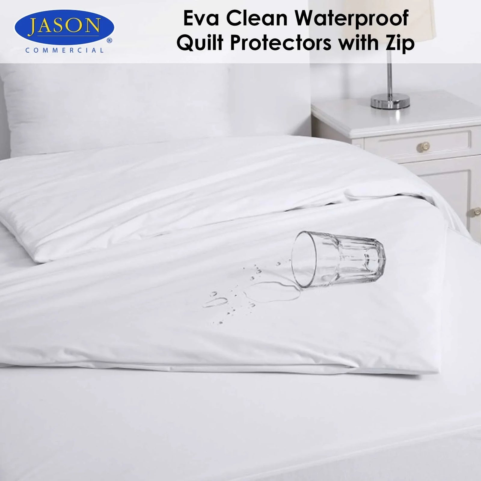 Eva Clean Waterproof Quilt Protectors with Zip - Super King