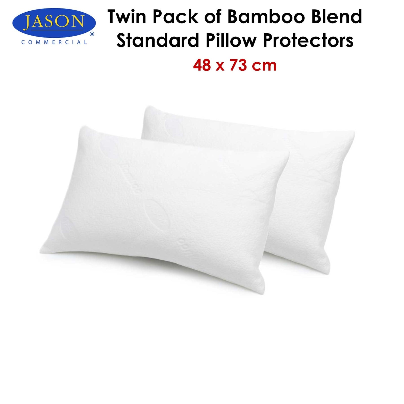 Jason Twin Pack of Bamboo Blend Standard Pillow Protectors 48 x 73 cm