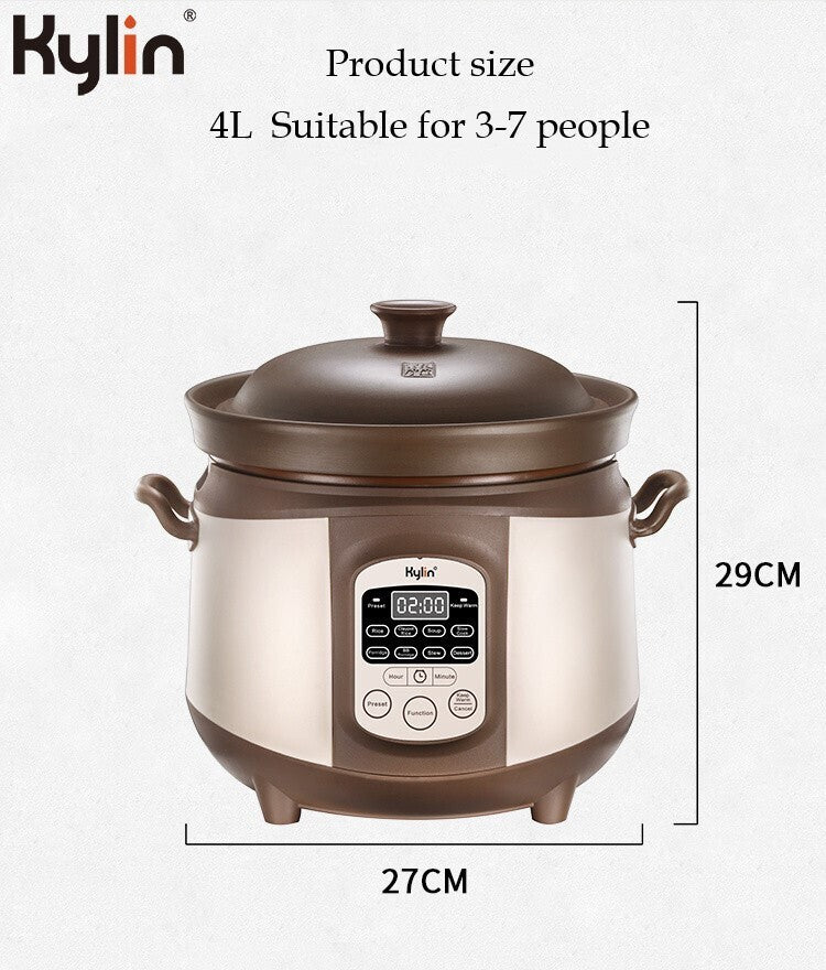 Electric Purple Clay Pot Slow Cooker 4L - K2022