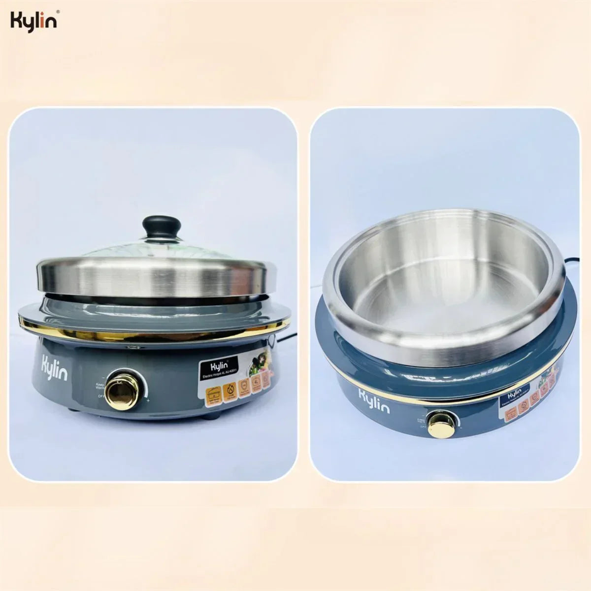 Electric 1500W Hotpot with Stainless Steel Inner Pot 4L AU-K2011