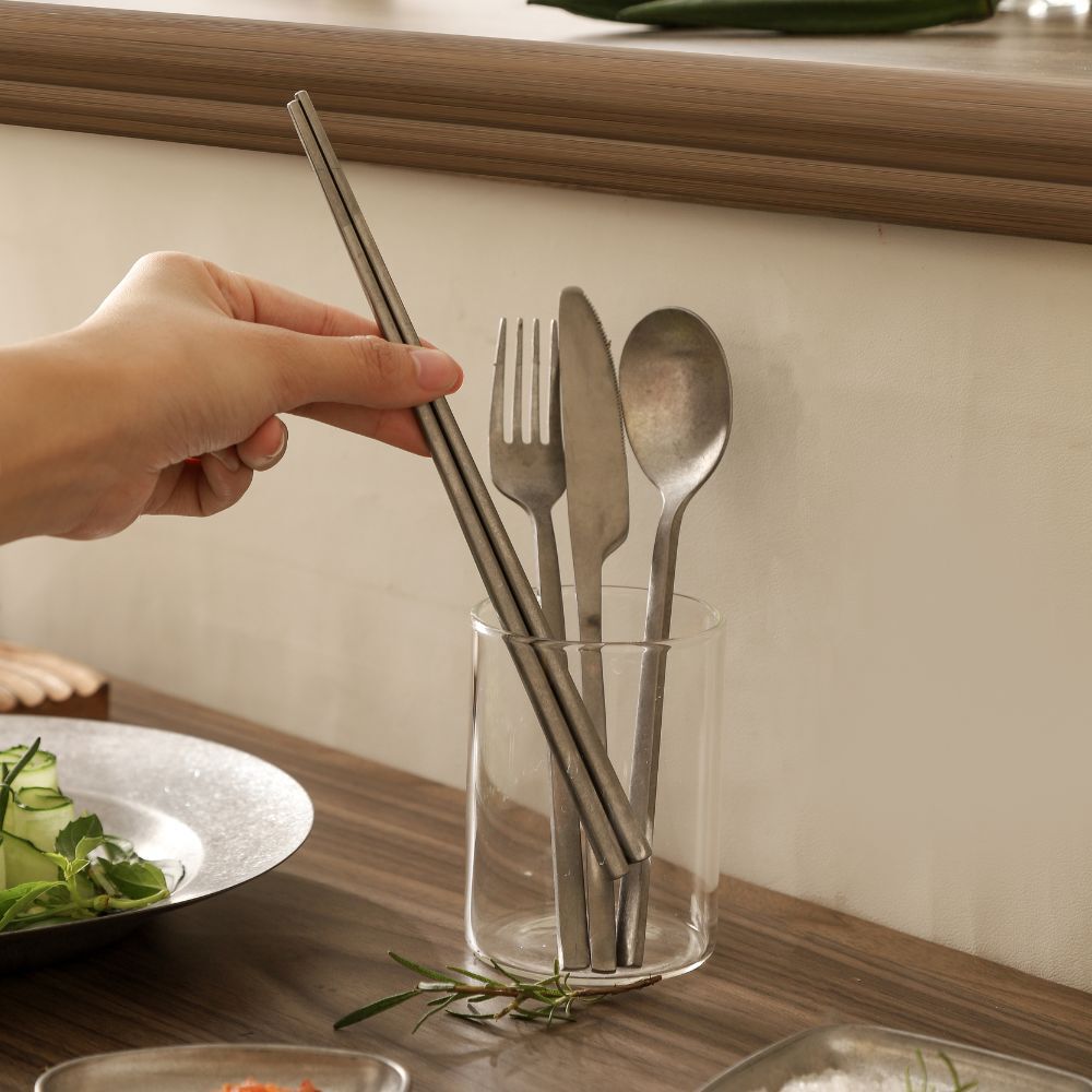 304 Stainless Steel Classic Chopstick - Snow Gray