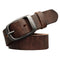 Men's Genuine Leather Belt Vintage Cowhide Pin Buckle 125cm Adjustable Length