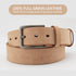 Men's Genuine Leather Belt Full Grain Cowhide Belt with Detachable Buckle (130cm)