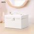 Jewellery Box With Mirror Double Drawers Organizer Storage Lock CaseWhite