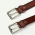 New Cowhide Leather Men Belt Pin Buckle Luxury Male Belts (Brown)