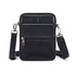 Genuine leather men's crossbody bag oiled wax leather Satchel Crossbody Bag (Black)