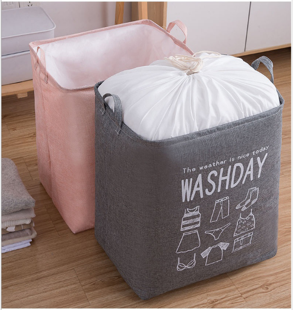 Ex-Large Capacity Collapsible Laundry Basket Foldable Washing Bin Hamper Linen Pink