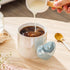 Lovely 5D Heart Love Ceramic Cup Mug Puffy Heart Handle with Gift Box Blue