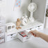 4 Pcs Set Stackable Desktop storage Box Drawer Transparent Plastic Stationery Cosmetic Organizer Box(Clear)