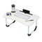 Foldable Desk Laptop Stand Table Bed Computer Study Adjustable Portable Cup Slot(White)