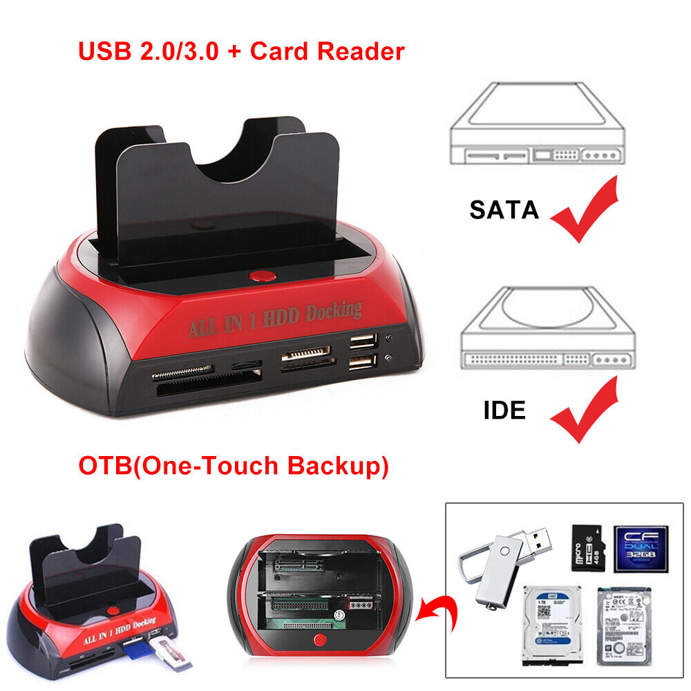 All In One Docking Station USB Dual-Bay Hard Drive 2.5