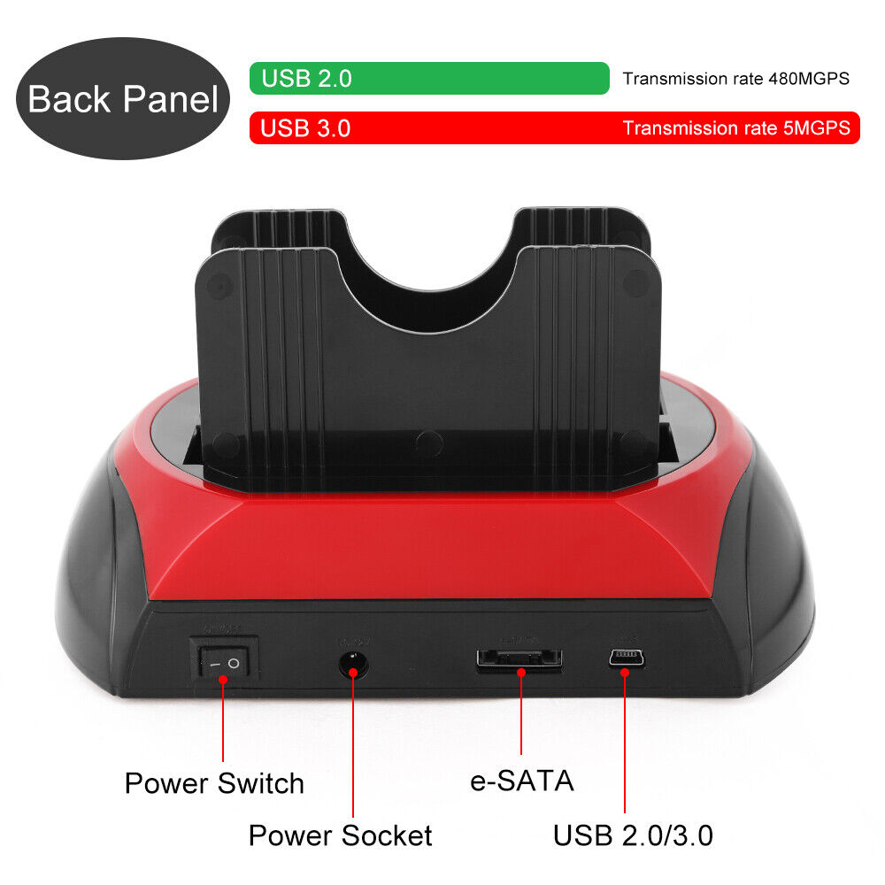 All In One Docking Station USB Dual-Bay Hard Drive 2.5