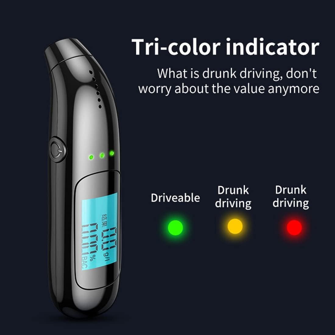 Portable Breathalyzer with Display Rechargeable Digital Electronic Breathalyser