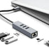USB C to Ethernet Adapter with 1000Mbps Gigabit RJ45 and 3xUSB 3.0 Ports