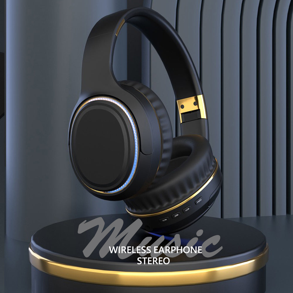 JR H6 Foldable Bluetooth 5.3 Wireless Headphone Over Ear Active Noise Cancelling Deep Bass Headset (Beige)