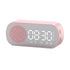 Wireless Bluetooth Speaker Alarm Clock Music Radio Player Timer Hands-Free Calling (Pink)