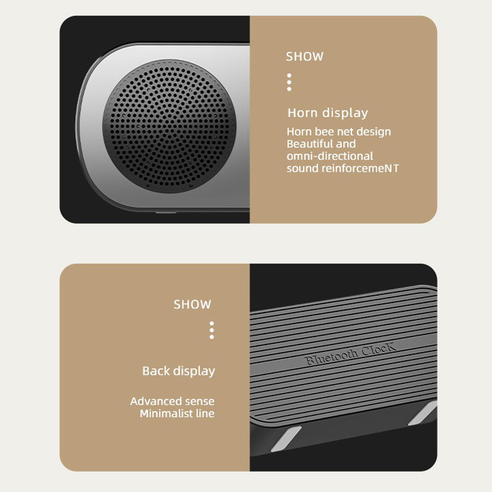 Wireless Bluetooth Speaker Alarm Clock Music Radio Player Timer Hands-Free Calling (Pink)