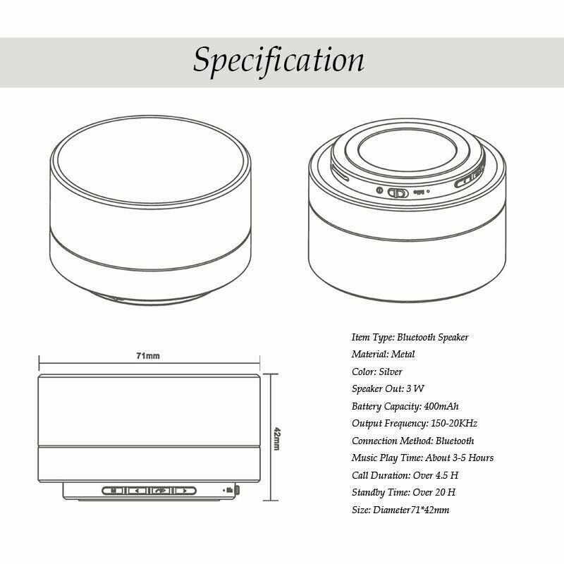 Bluetooth Speakers Portable Wireless Speaker Music Stereo Handsfree Rechargeable Gold