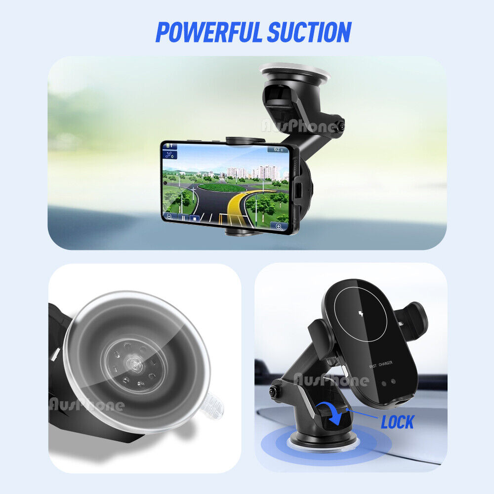 Automatic Clamping 15W Wireless Car Fast Charger Mount 2in1 Car Phone Holder