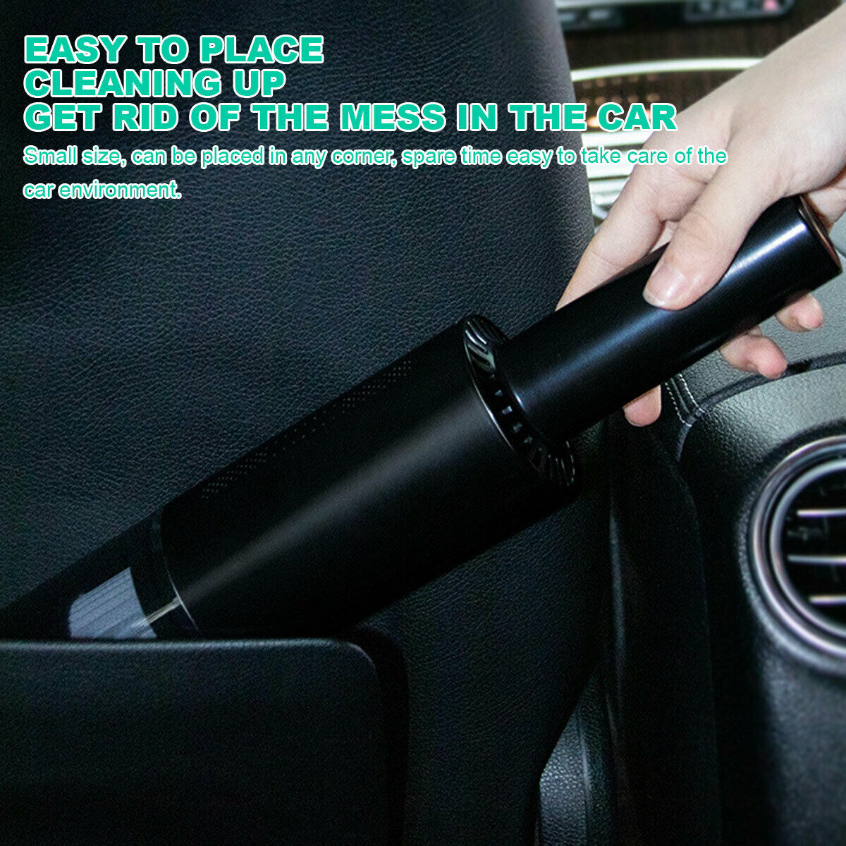 Wireless Charge 6000Pa Suction Powerful Portable Car Vacuum Cleaner Home DusterBlack
