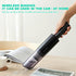 Wireless Charge 6000Pa Suction Powerful Portable Car Vacuum Cleaner Home DusterWhite
