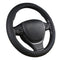 Universal Luxury Car 37-38cm Steering Wheel Cover PU Leather Non-slip Breathable (Black-blue)