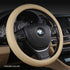 Universal Luxury Car 37-38cm Steering Wheel Cover PU Leather Non-slip Breathable (Cream)
