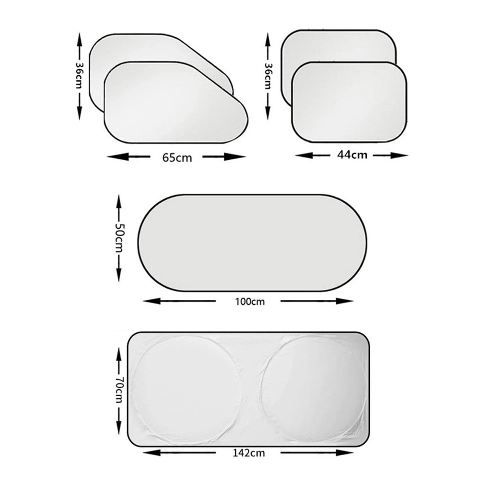 Set of 6 Auto Front Rear Windshield Side Window Sun Shade Car Visor Cover Block