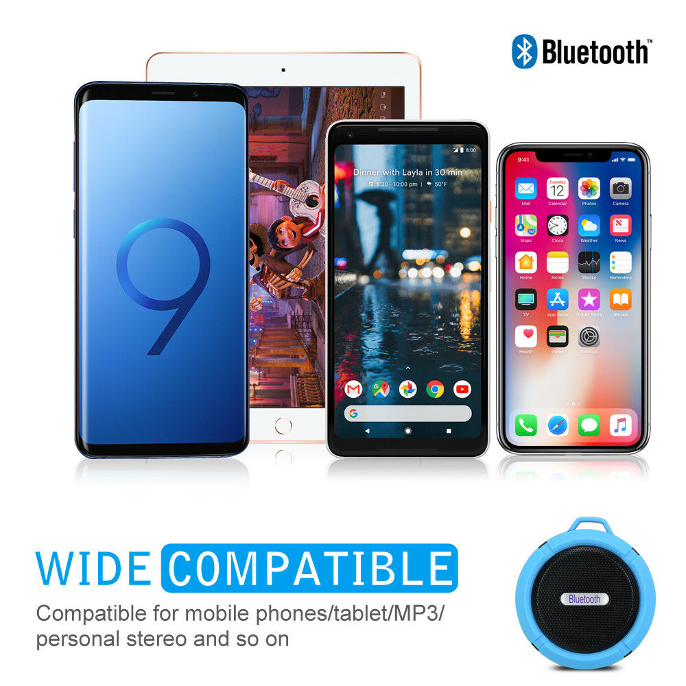 Portable Waterproof Wireless Mini Bluetooth Music Speaker Blue