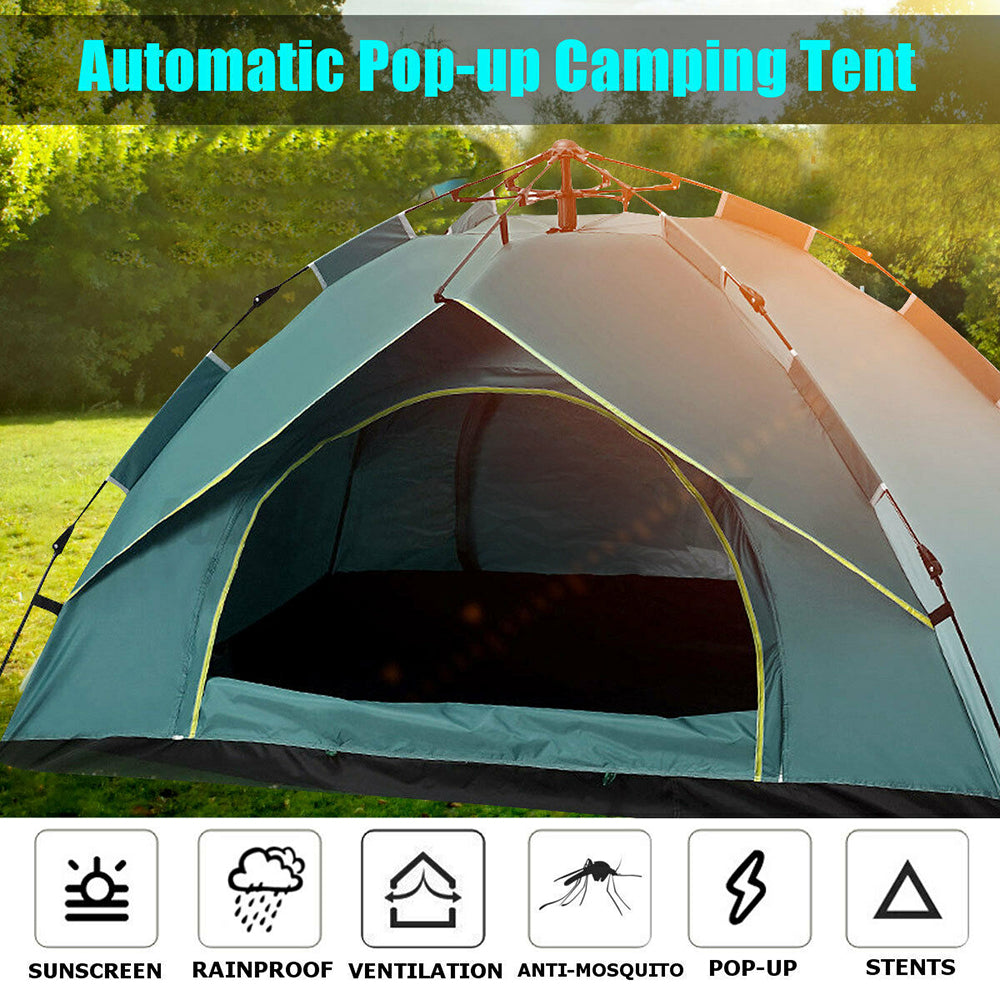 Waterproof Automatic Camping Tent 3-4 Person Come with Moisture Proof PadBlue