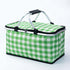 Collapsible Outdoor Camping Portable Insulated Picnic Basket Camping Picnic Ice PackGreen Grid
