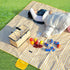 Collapsible Outdoor Camping Portable Insulated Picnic Basket Camping Picnic Ice PackGreen Grid