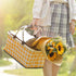 Collapsible Outdoor Camping Portable Insulated Picnic Basket Camping Picnic Ice PackGreen Grid
