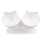 White Double Cat Bowl Pet Bowls Stand Dog Elevated Feeder Food Water Raised Lifted