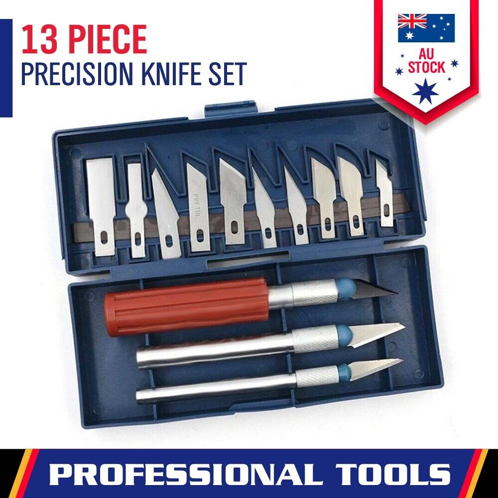 13Pc Durable Precision Knife Set Exacto Style Multi-function Hob Knife Crafts