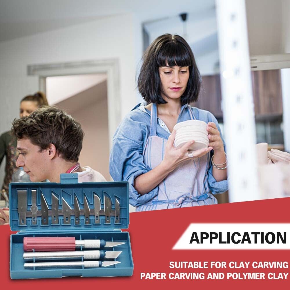 13Pc Durable Precision Knife Set Exacto Style Multi-function Hob Knife Crafts