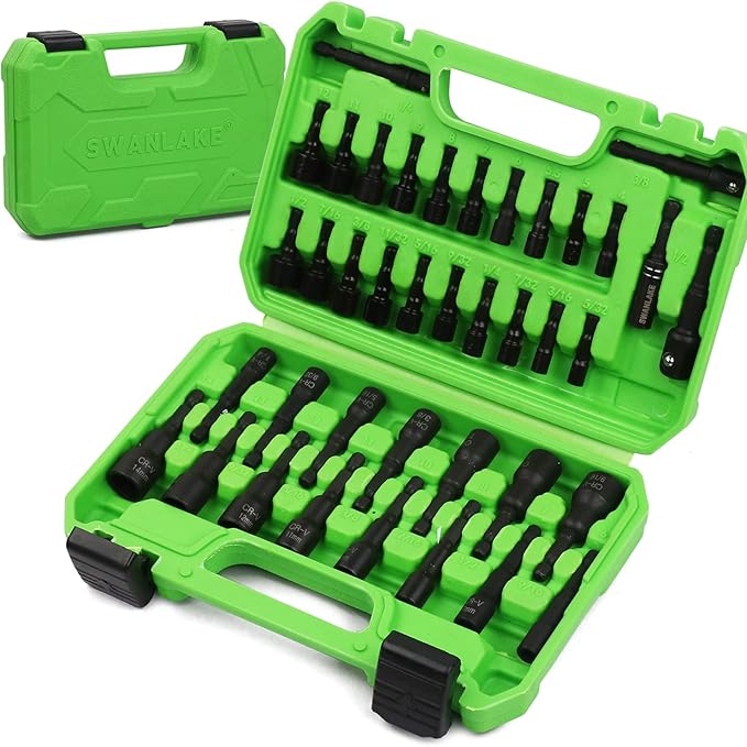 SWANLAKE 39PCS Magnetic Hex Nut Driver Master Kit,1/4