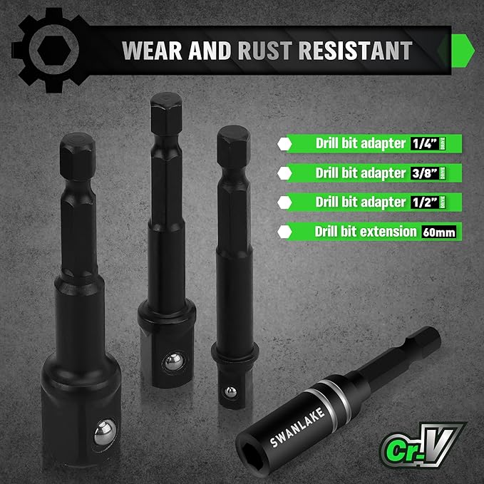 SWANLAKE 39PCS Magnetic Hex Nut Driver Master Kit,1/4