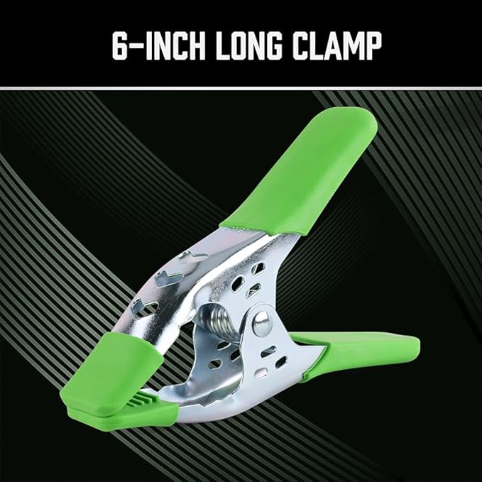 16-Pack 6-inch Strong Spring Clamps Set, Large Super Heavy Duty Spring Clamps Metal Anti-Slip Grip Handle - 2.5 inch Jaw Opening