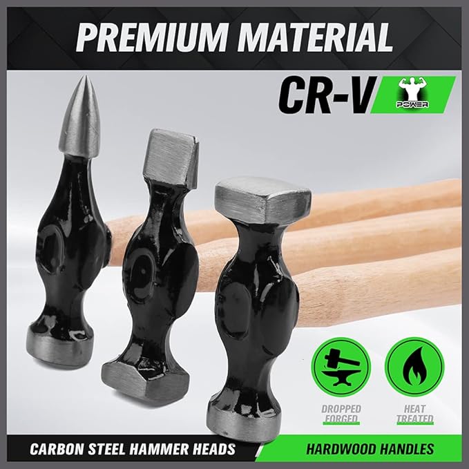 GARDEN TOOLS 7 Piece Auto Body Repair Kit, Auto Body Tools, Auto Body Repair Tools with Carbon Steel Hammer Heads SW-66076